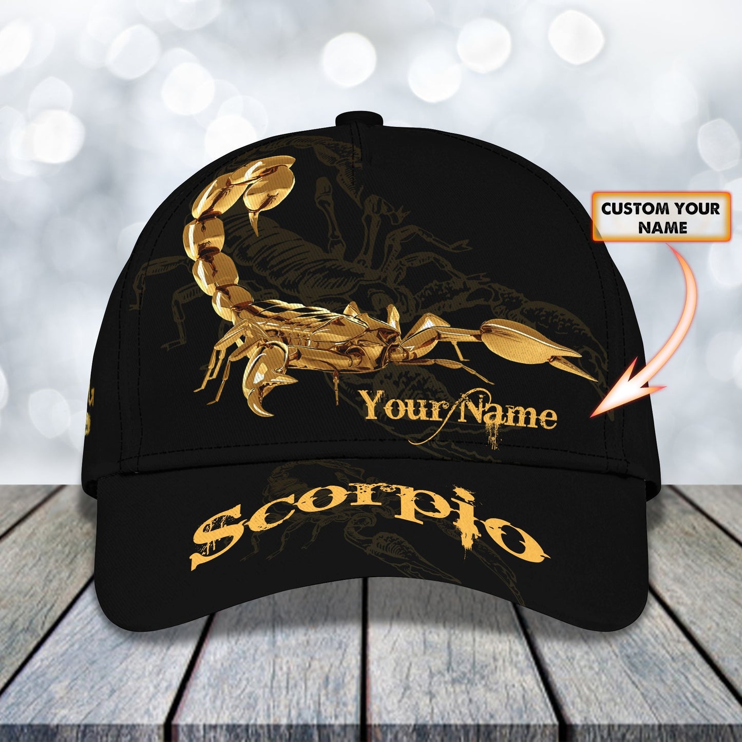 3D Classic Cap Scorpio Personalized Name Cap Nama297 Lasfour CA1548