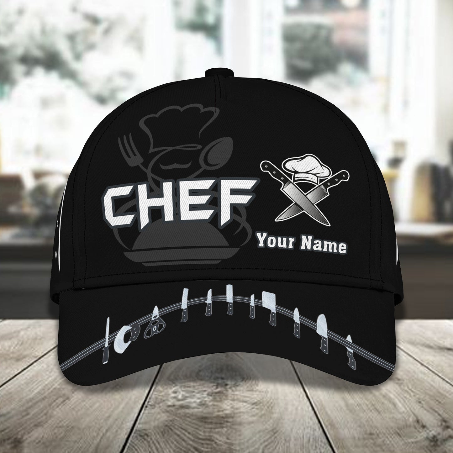 3D Classic Cap Chef Personalized Name Cap Lasfour CA2475