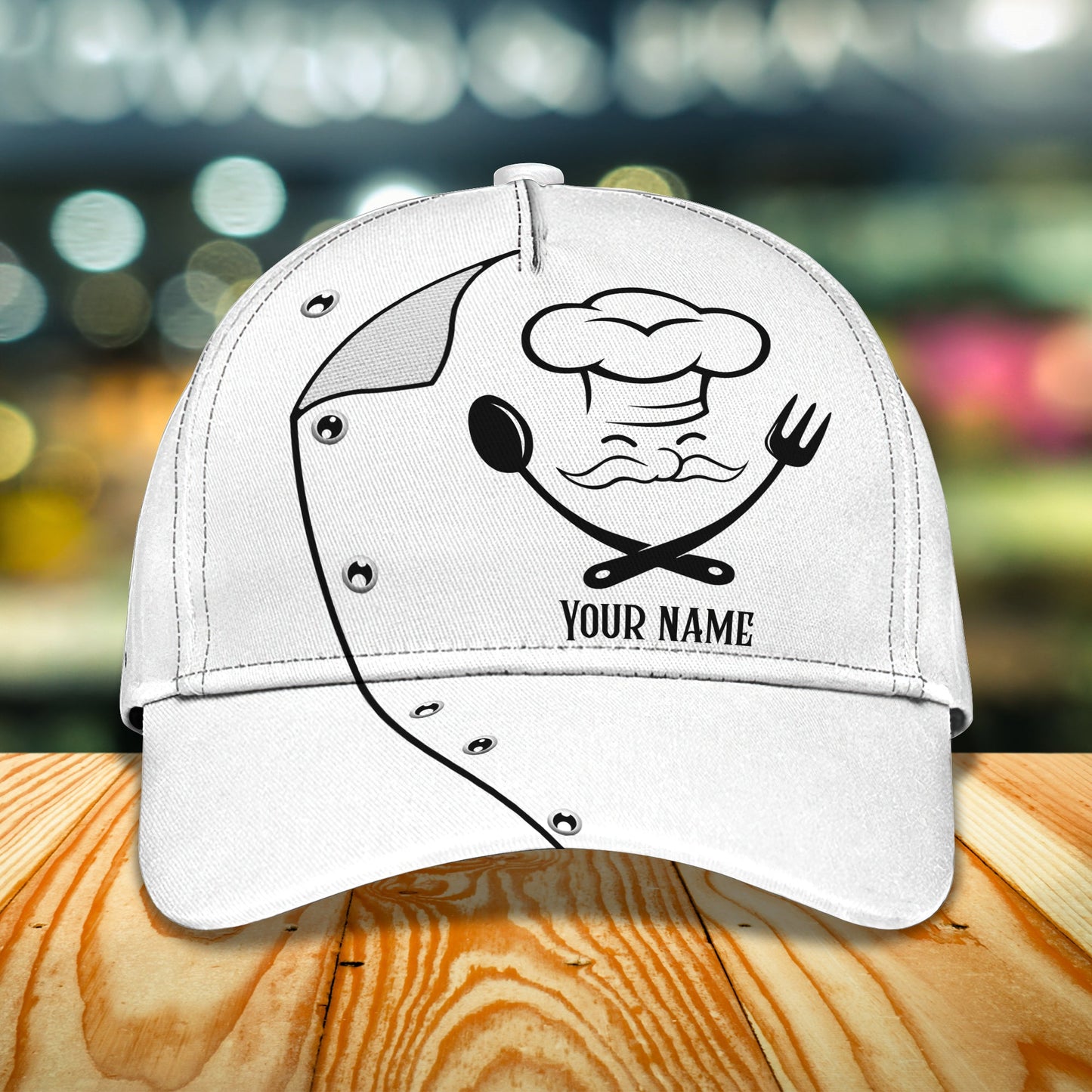 3D Classic Cap Chef Personalized Name Cap Nama150 Lasfour CA2212