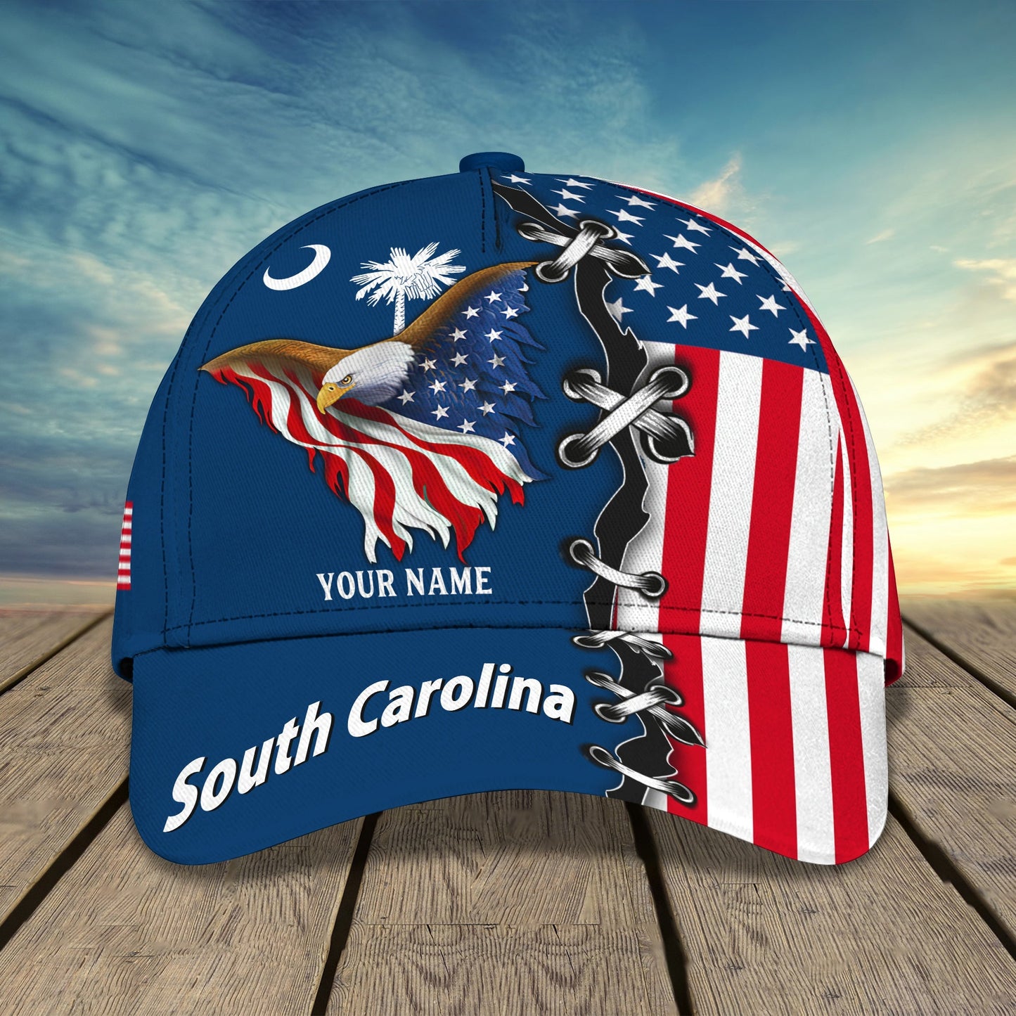 3D Classic Cap South Carolina Personalized Name Cap 01 Lasfour CA1633