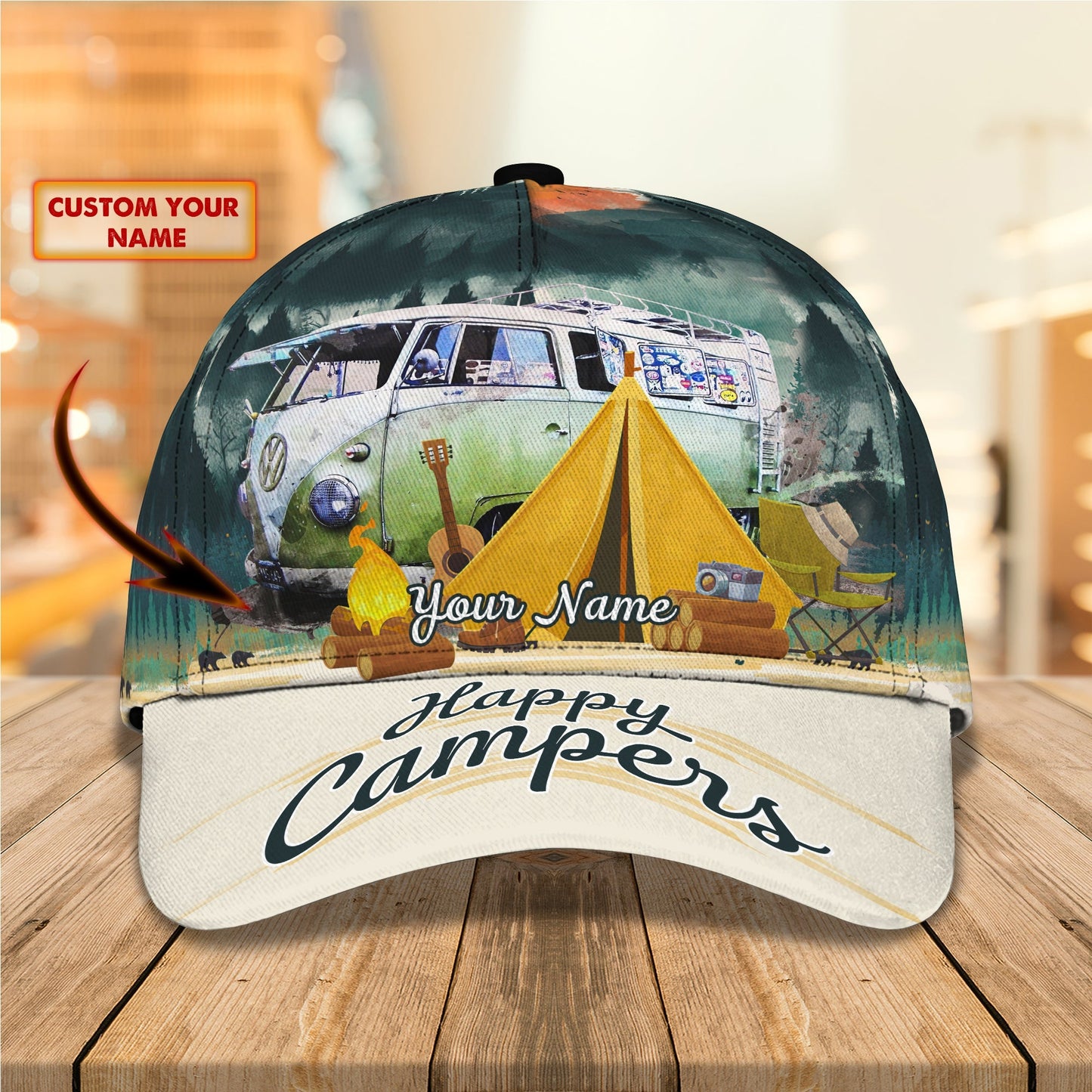 3D Classic Cap Love Camping 01 Personalized Name Cap Lasfour CA1265