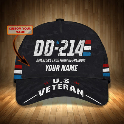 3D Classic Cap Dd214 Veteran Personalized Name Cap 04 Lasfour CA1652