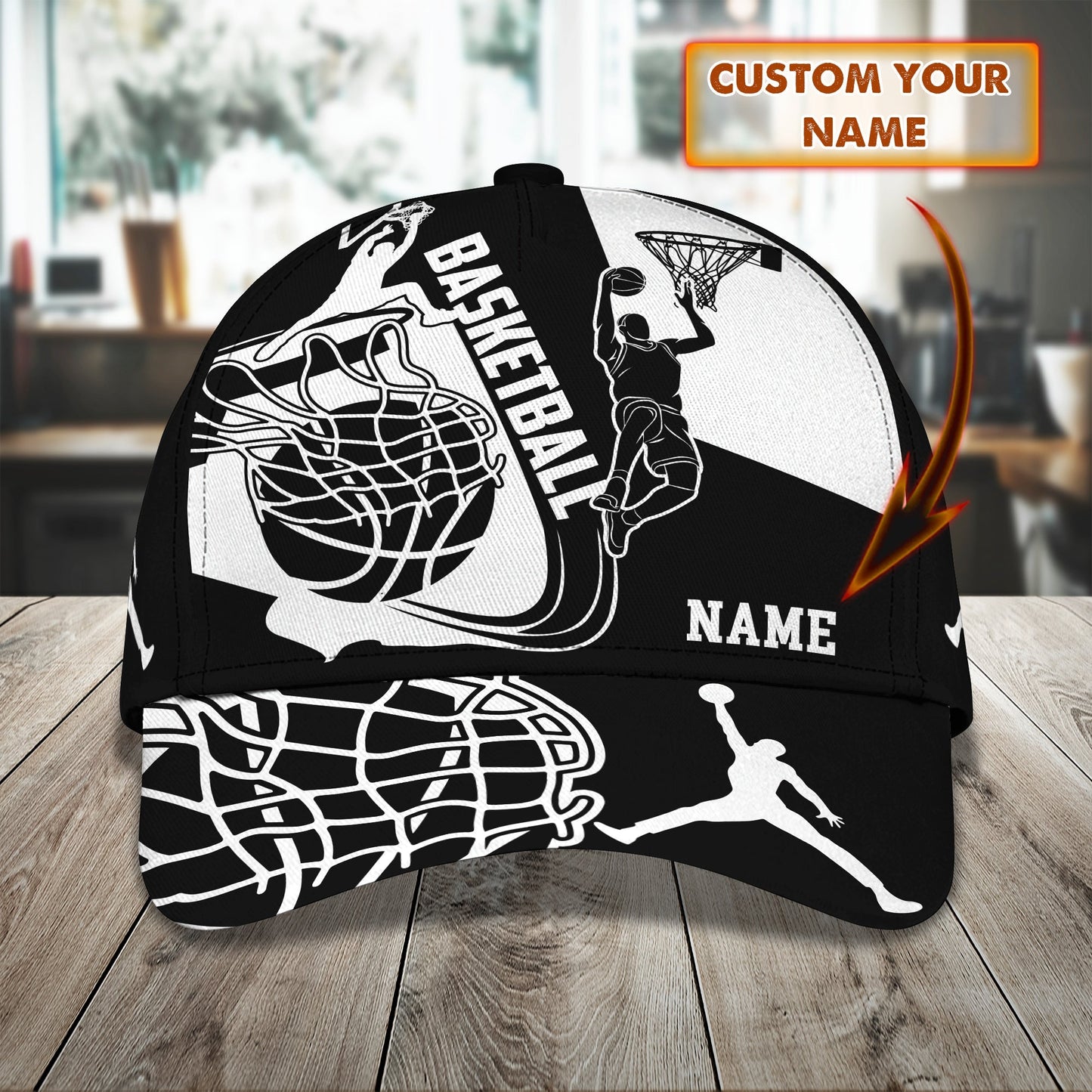 3D Classic Cap Basketball Personalized Name Cap 81 Lasfour CA2087