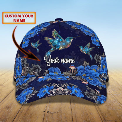 3D Classic Cap Hummingbird 2 Personalized Name Cap Lasfour CA1452