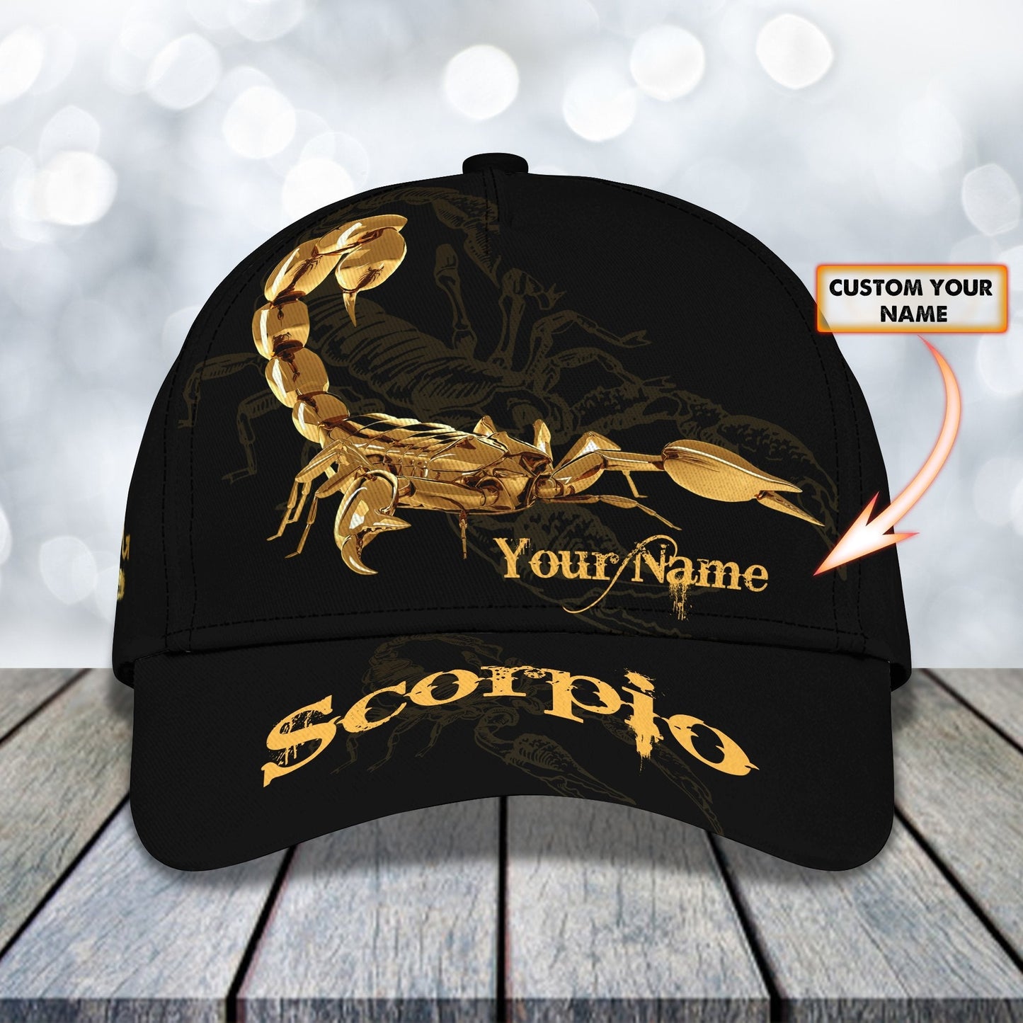 3D Classic Cap Scorpio Personalized Name Cap 297 Lasfour CA1820