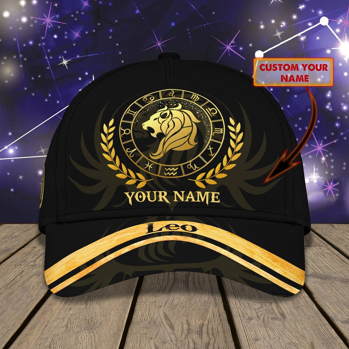 3D Classic Cap Leo 001 Personalized Name Cap Lasfour CA1898