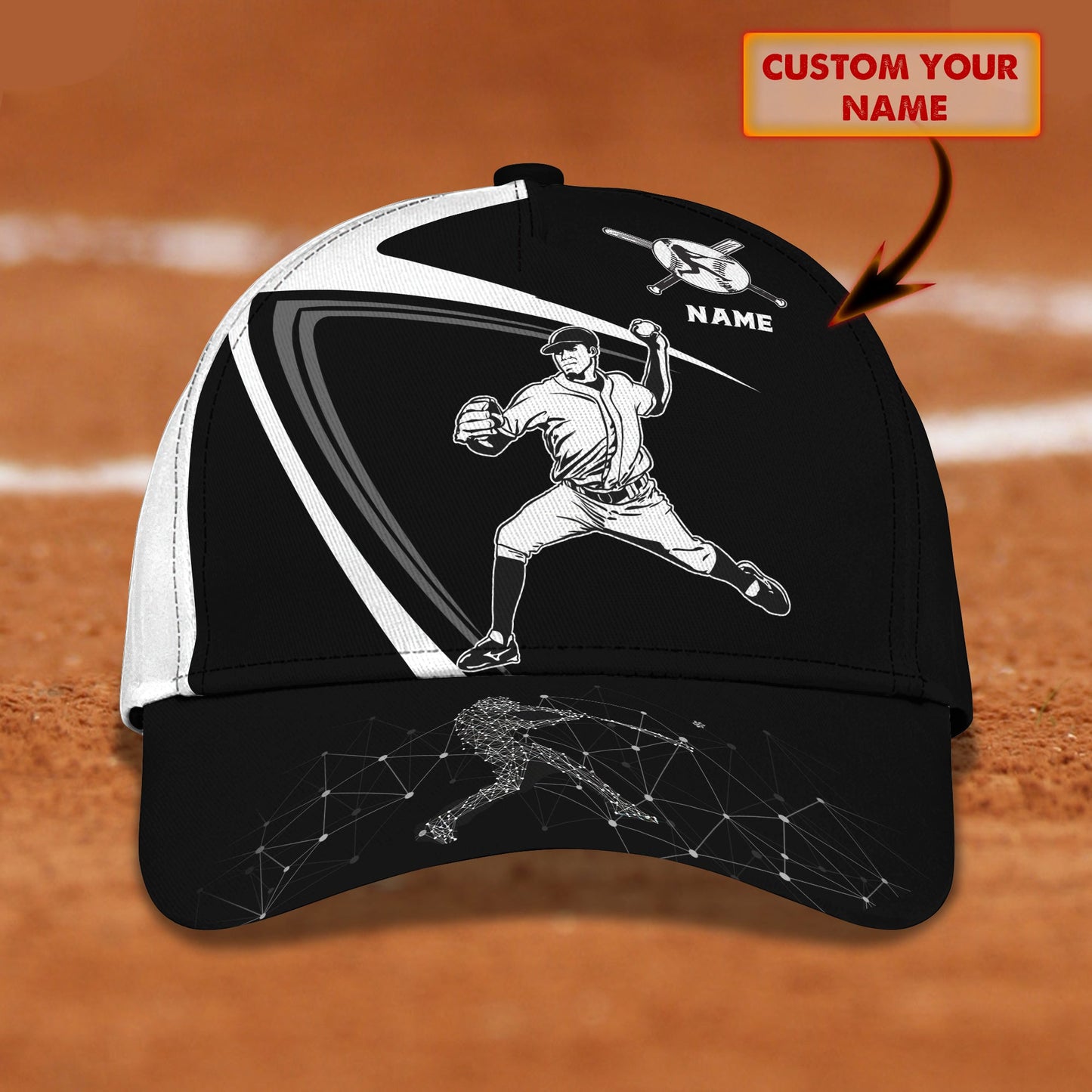 3D Classic Cap Baseball Personalized Name Cap 126 Lasfour CA1404