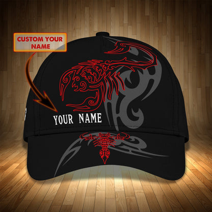 3D Classic Cap Personalized Name Cap Tattoo Scorpio Lasfour CA1606