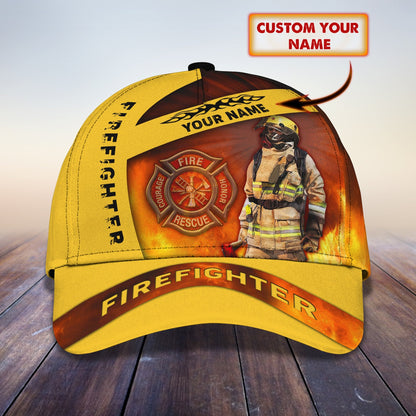 3D Classic Cap Fire Fighter Personalized Name Cap CA2214