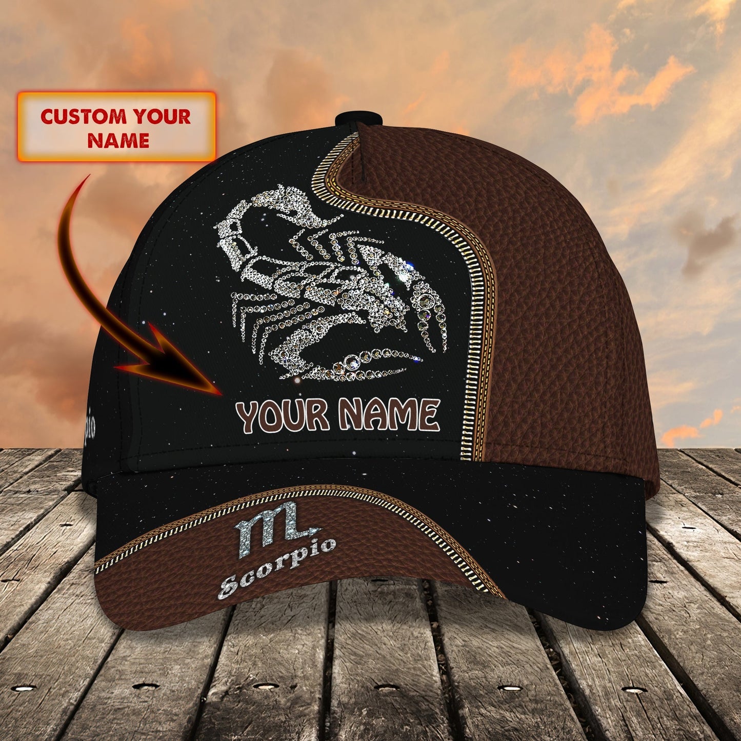 3D Classic Cap Scorpio1 Personalized Name Cap Lasfour CA1549