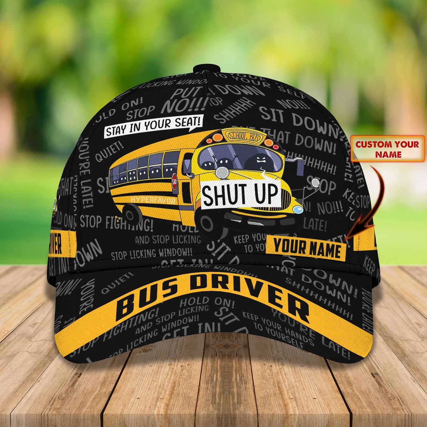 3D Classic Cap School Bus 9 Personalized Name Cap 2 Lasfour CA1666