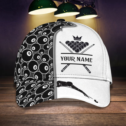 3D Classic Cap Billiard Personalized Name Cap 01 Lasfour CA2218