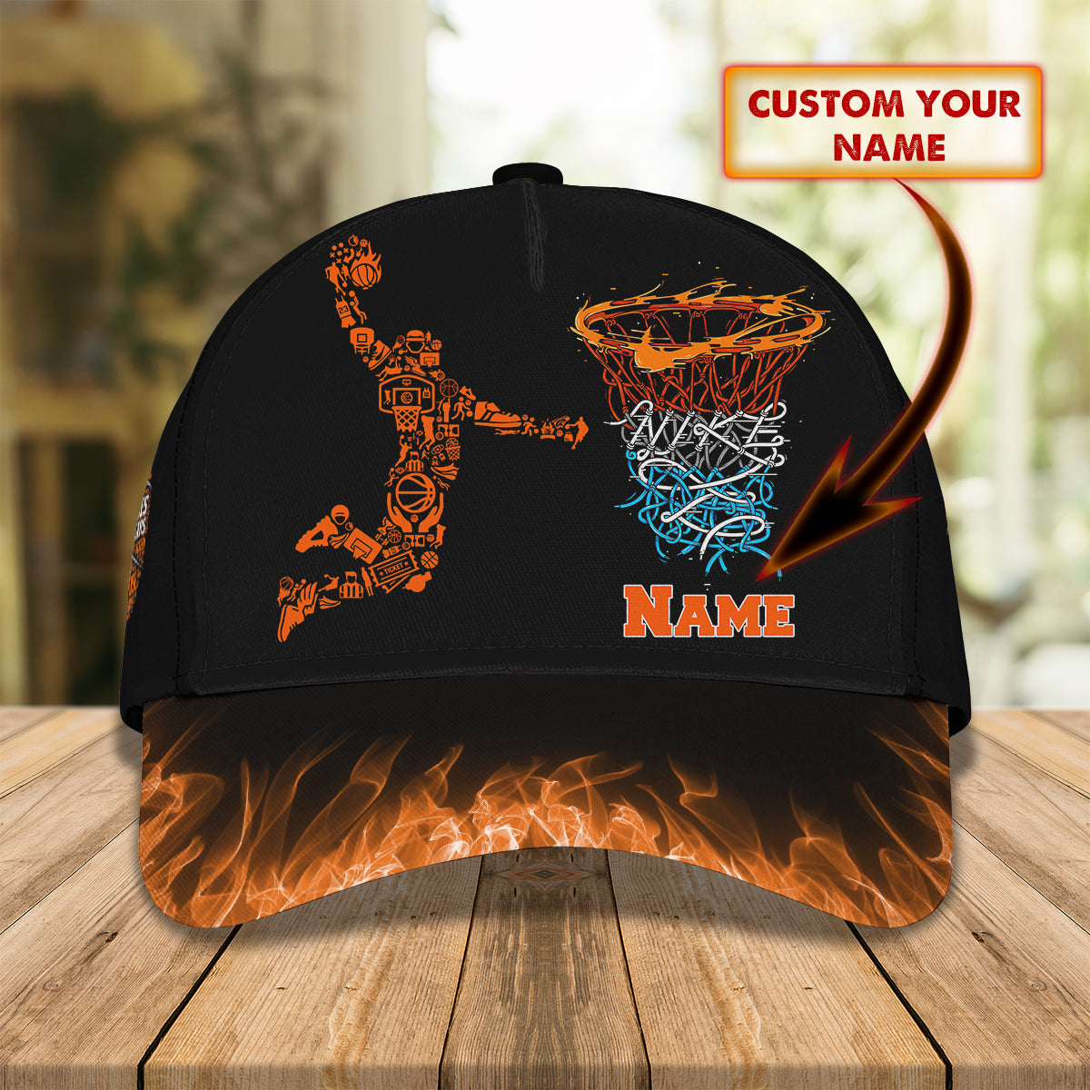 3D Classic Cap Basketball Q Personalize Name Cap Cap Lasfour CA2088