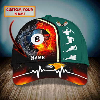 3D Classic Cap Billiard 8 Ball Personalized Name Cap Lasfour CA2097