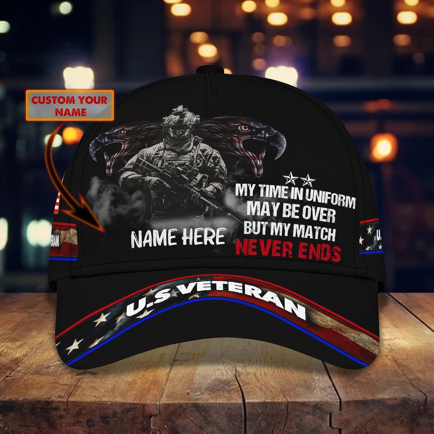 3D Classic Cap Personalized Name Cap 03 Veteran Lasfour CA2448