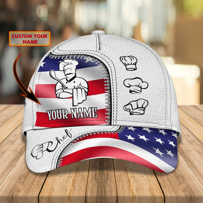 3D Classic Cap Personalized Name Cap Chef 04 Lasfour CA2211