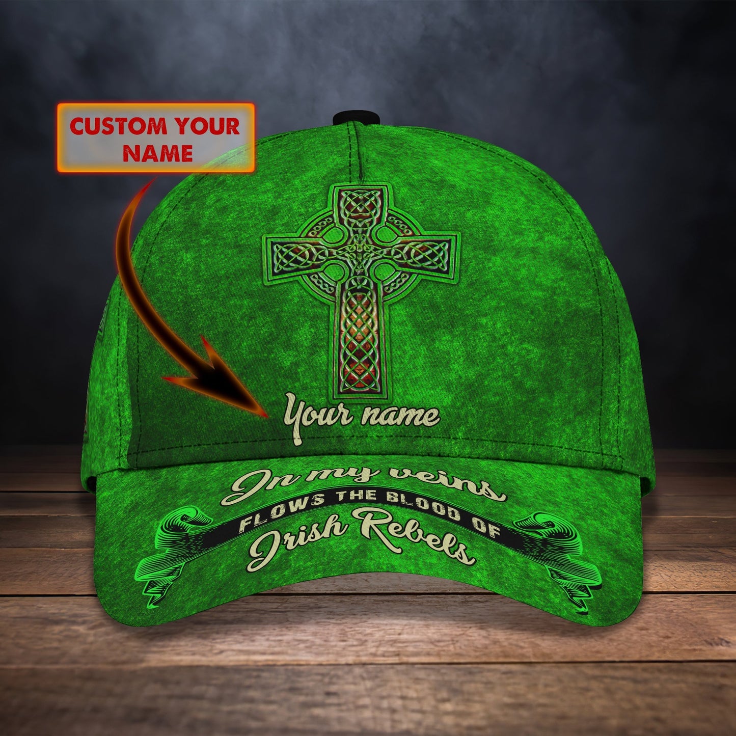 3D Classic Cap Irish Pride Personalized Name Cap 27 Lasfour CA2364