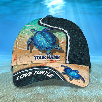 3D Classic Cap Turtle Lovers Personalized Name Cap Nama62 Lasfour CA1657