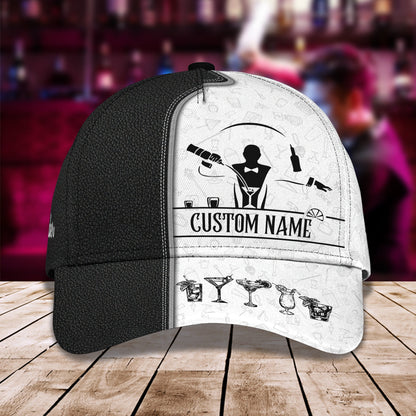 3D Classic Cap Bartender Personalized Name Cap Lasfour CA1966