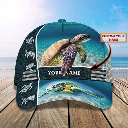 3D Classic Cap Turtle 02Personalized Name Cap Lasfour CA1140