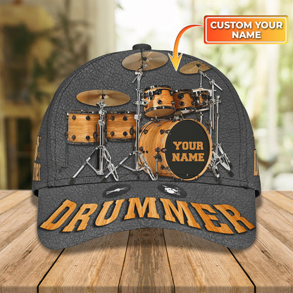 3D Classic Cap Drummer Personalized Name Capnama1469 Lasfour CA2080