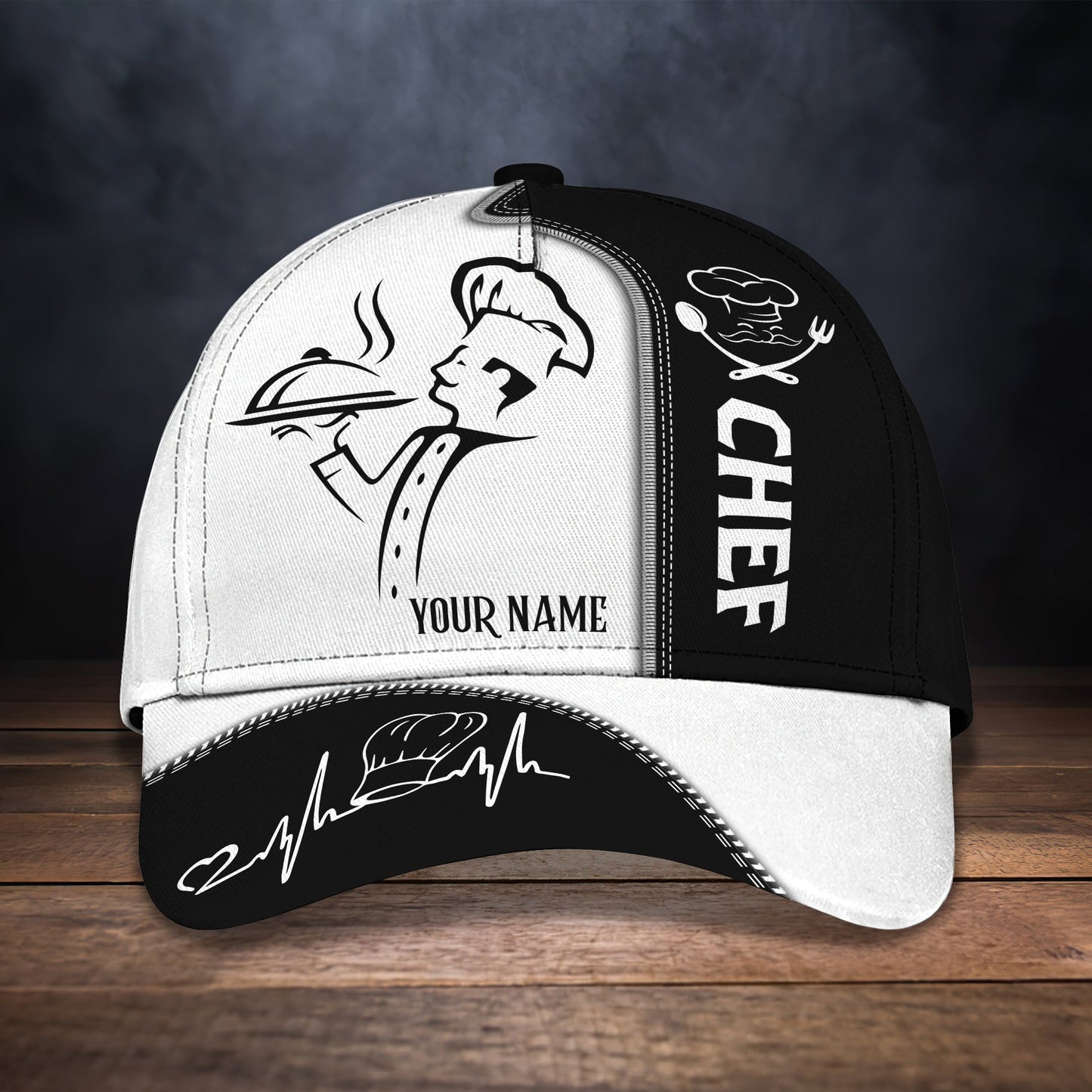 3D Classic Cap Chef Personalized Name Cap 137 Lasfour CA2452