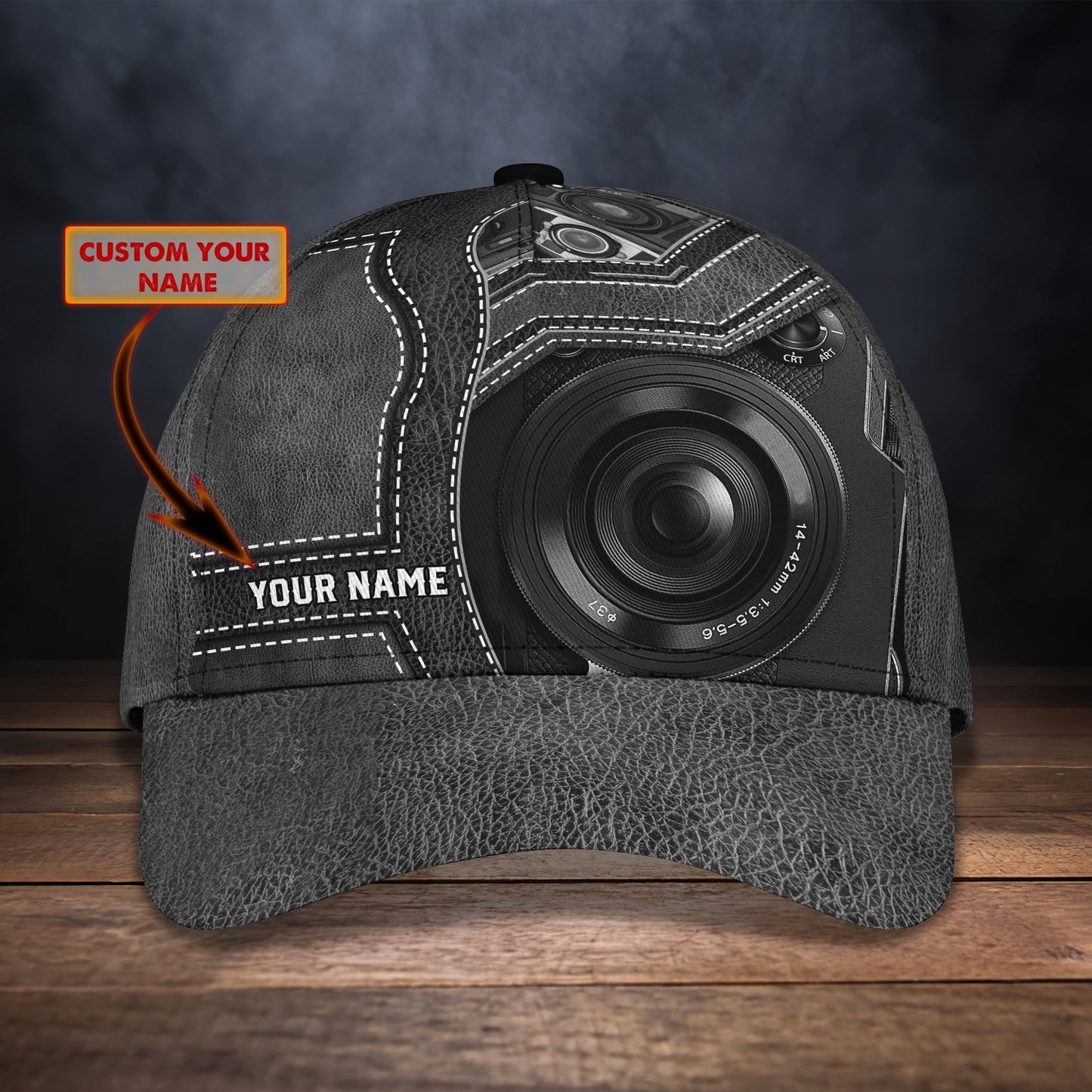 3D Classic Cap Camera Personalized Name Cap 135 Lasfour CA1411