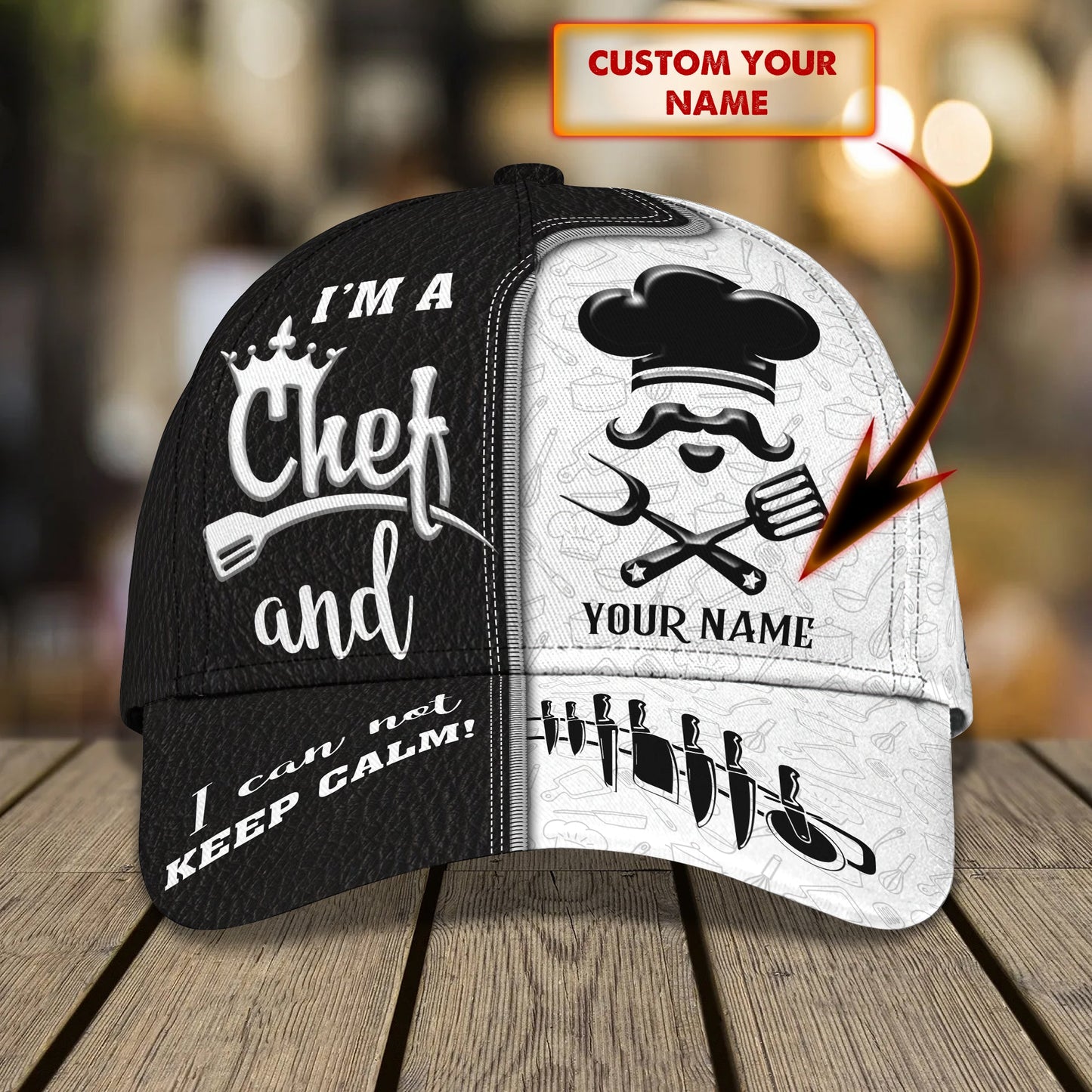 3D Classic Cap Chef Personalized Name Cap 169 Lasfour CA0957