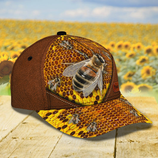 3D Classic Cap Bee Loves Personalize Name Cap Nama257 Lasfour CA1410