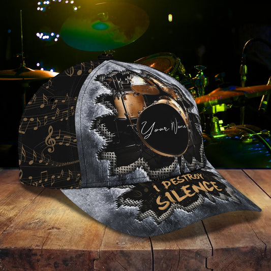 3D Classic Cap Love Drum 01 Personalized Name Cap Lasfour CA1361