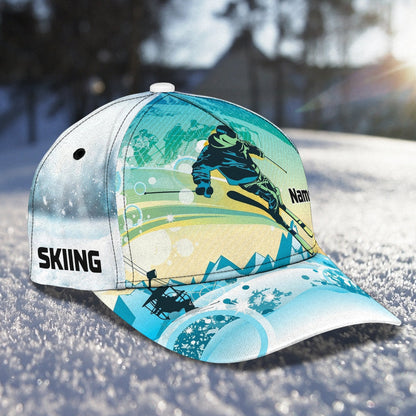 3D Classic Cap Skiing 2Personalized Name Cap 74 Lasfour CA2023