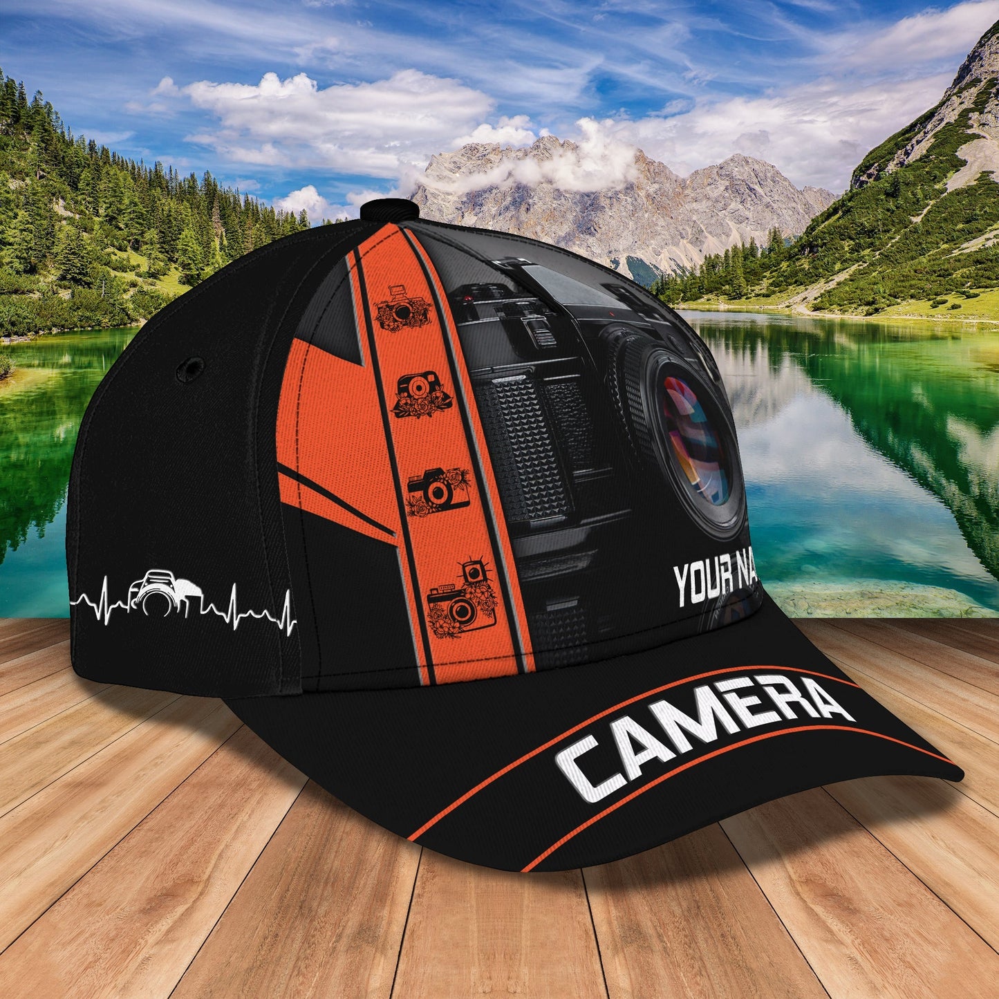 3D Classic Cap Camera 8 Personalized Name Cap Lasfour CA1589