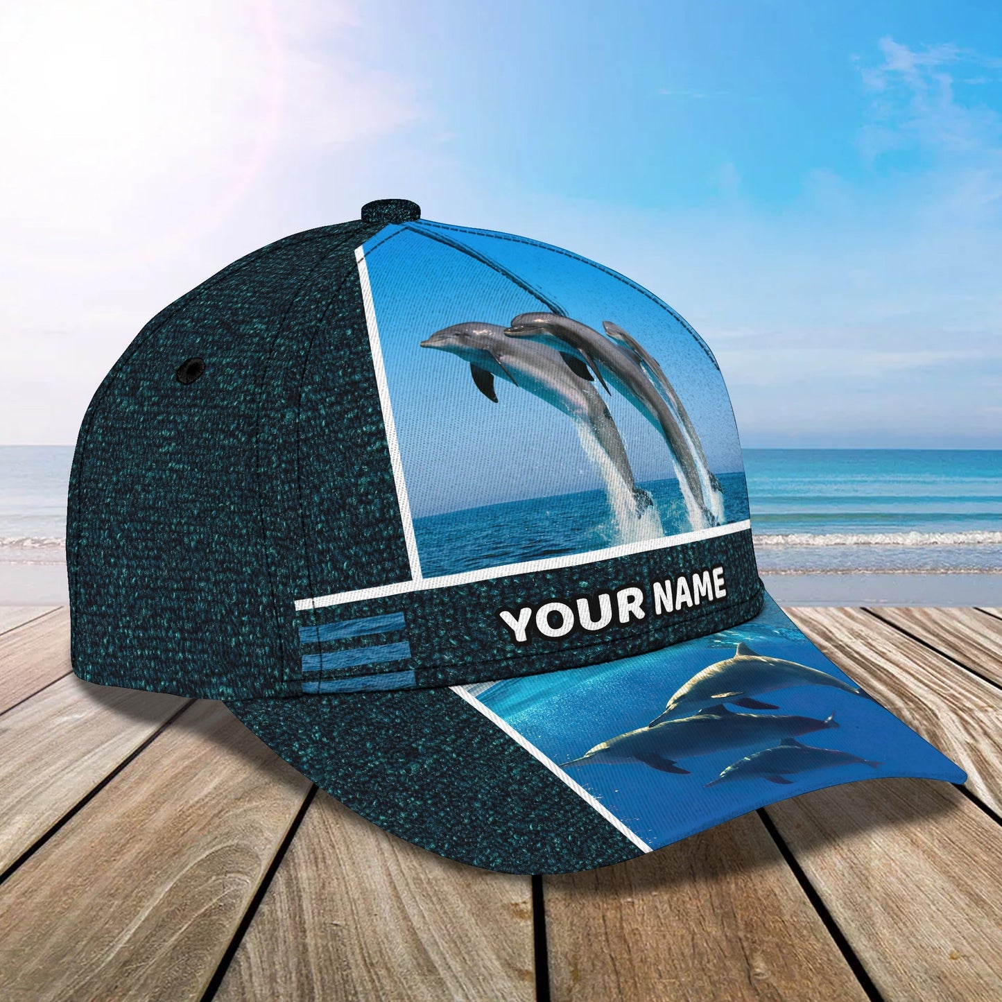 3D Classic Cap Personalized Name Cap 01 Dolphin Lasfour CA1252