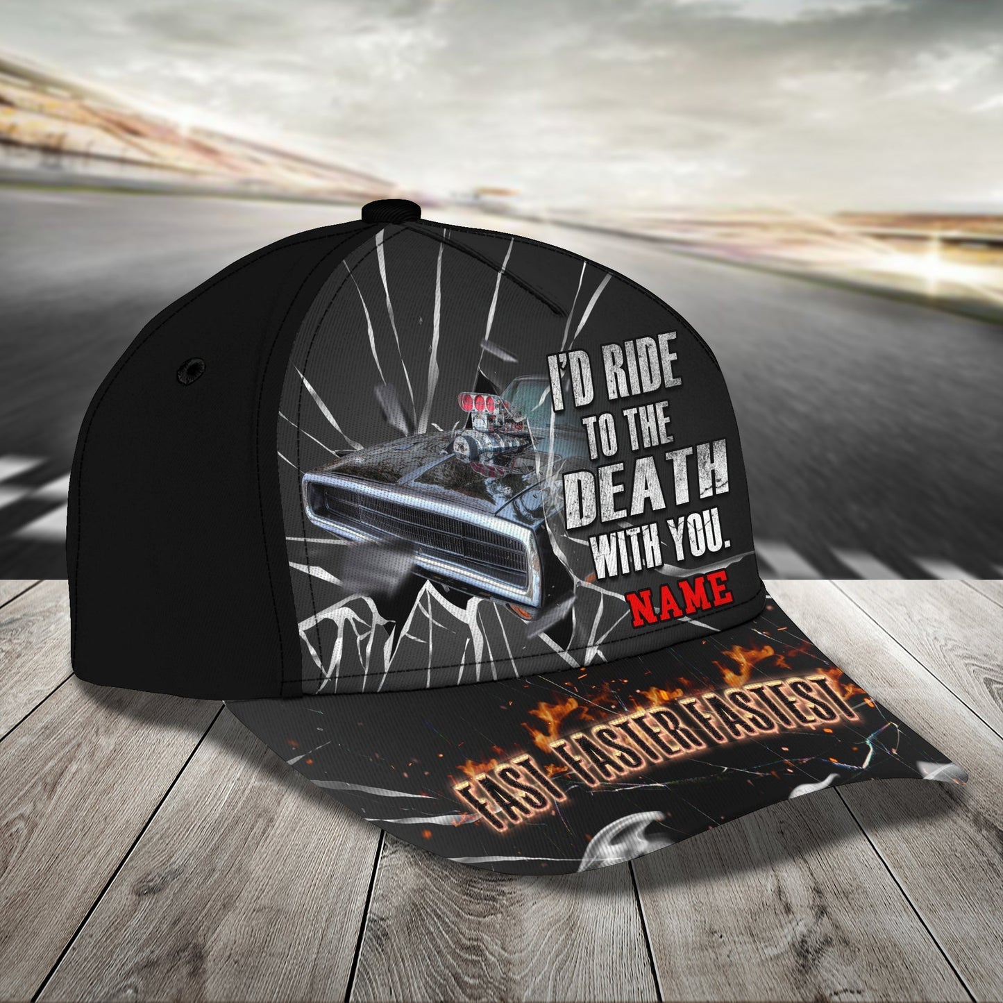 Customized 3D Racing Cap Hat For Men And Women, Racing Till The Death, Baseball Racing Cap Hat CO0562