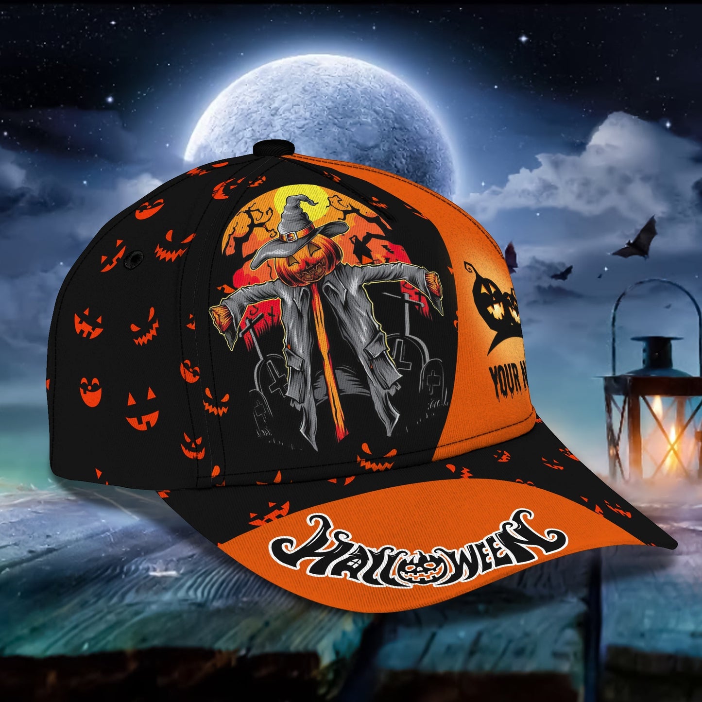 3D Classic Cap Halloween Personalized Name Cap Lasfour CA1574