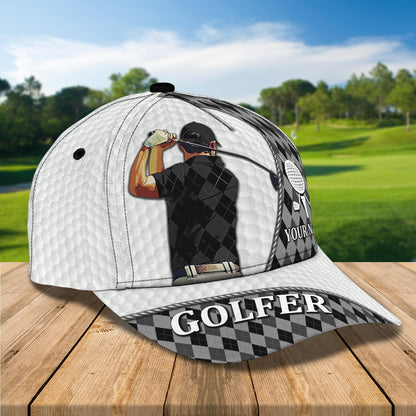 Personalized Golf Mens Cap Hat Full Printing, 3D Baseball Cap For Gofler, Dad Golf Gifts, Father Day Golfer Gift CO0359