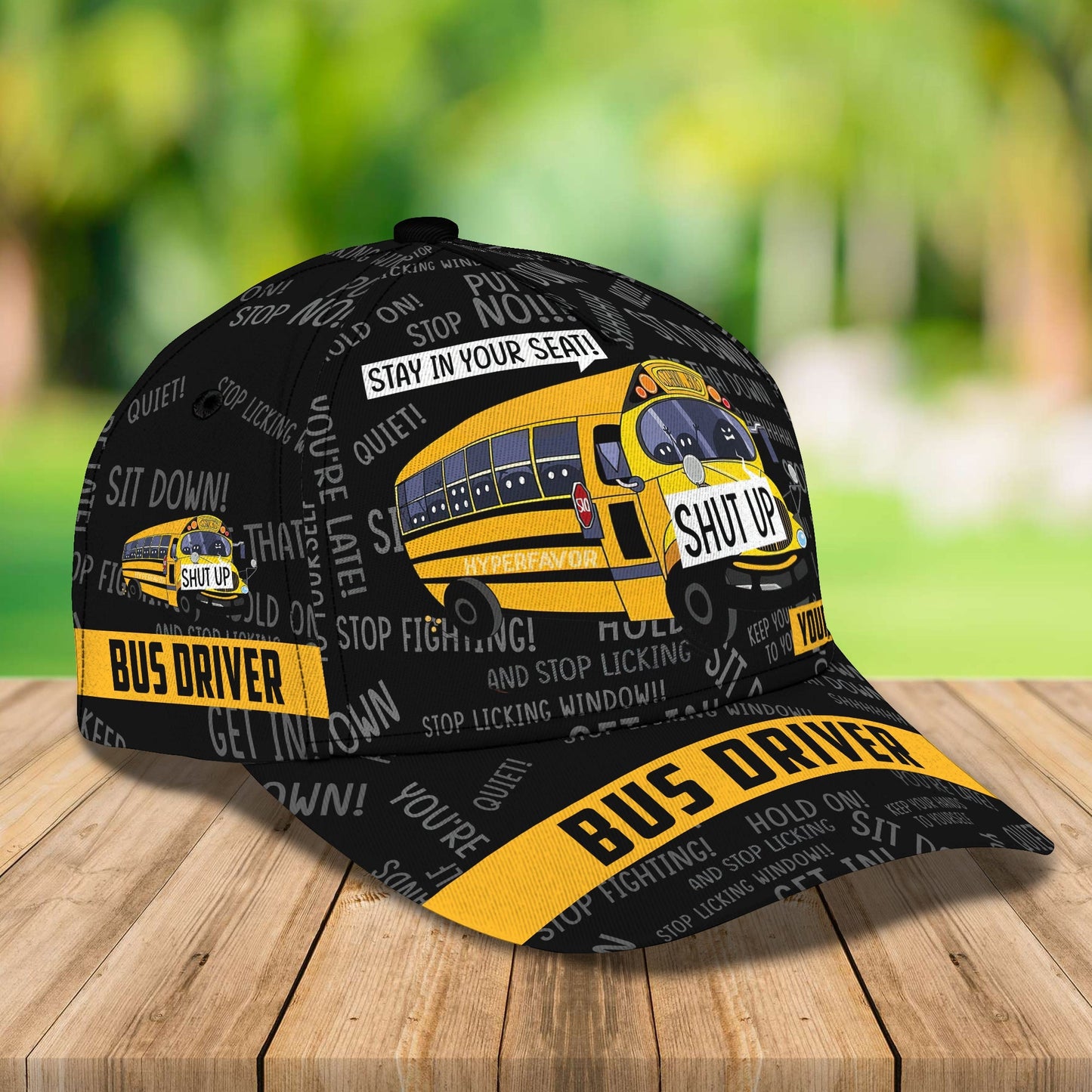 3D Classic Cap School Bus 9 Personalized Name Cap 2 Lasfour CA1666