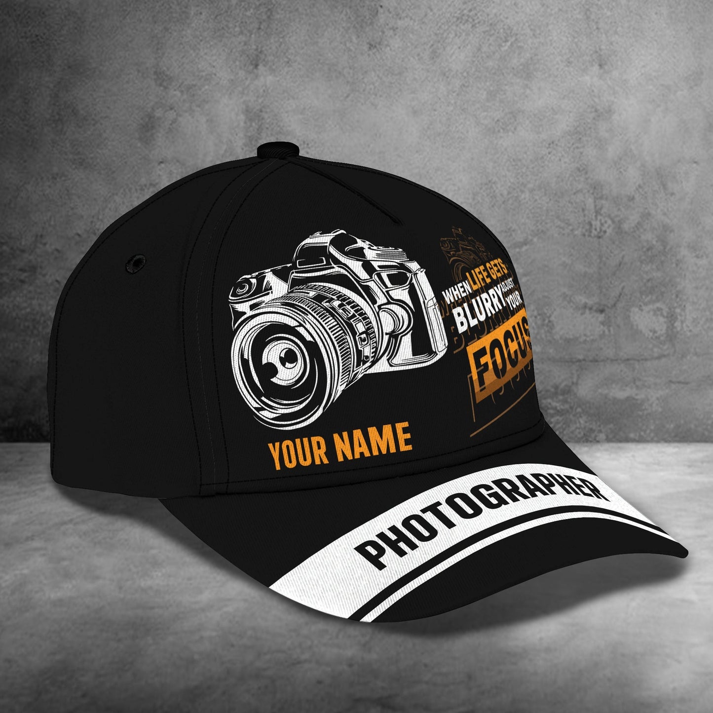 3D Classic Cap Camera Classic Cap Personalized Name Cap Lasfour CA1362