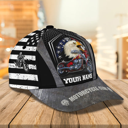 3D Classic Cap Motorcycle Personalized Name Cap Lasfour CA2232