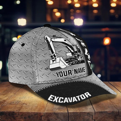 3D Classic Cap Excavator 3 Personalized Name Cap Lasfour CA1947