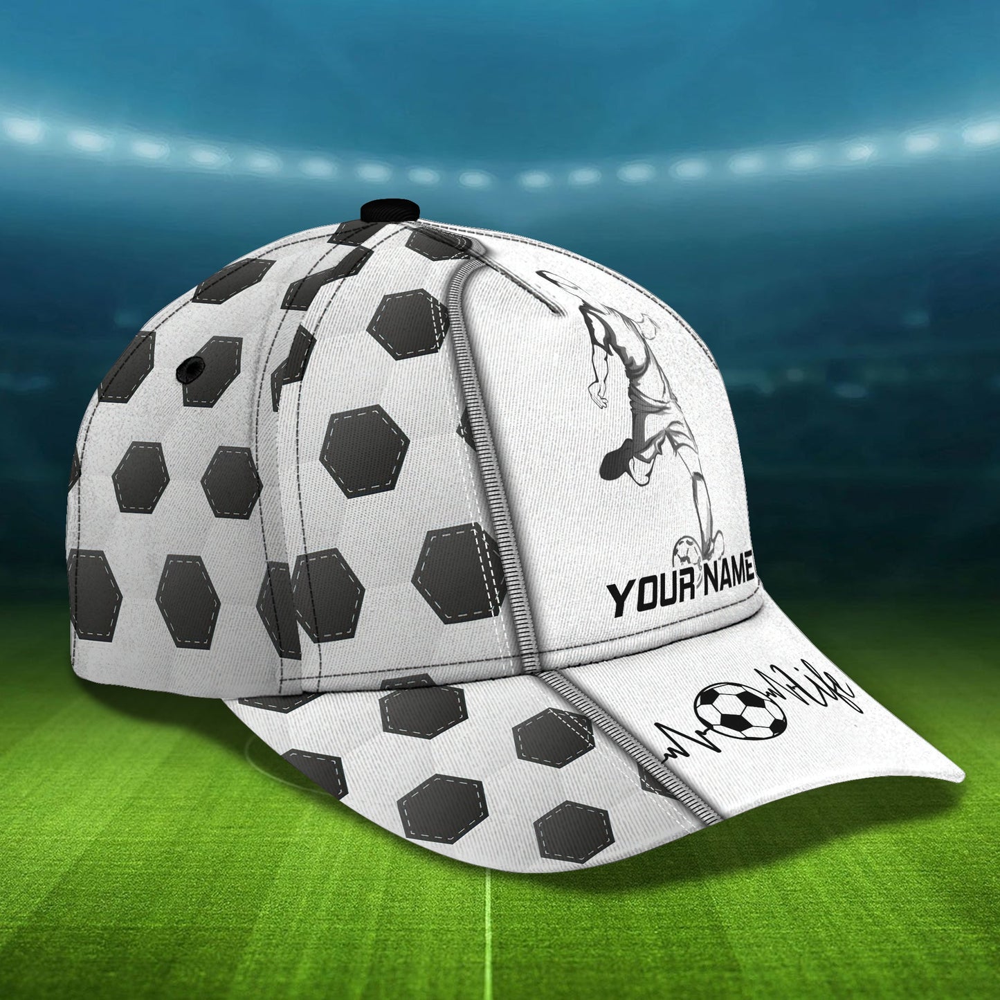 3D Classic Cap Soccer Personalized Name Cap Nama262 Lasfour CA1405