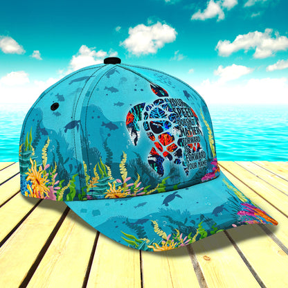 3D Classic Cap Sea Turtle Personalized Name Cap Namacap073 Lasfour CA1388