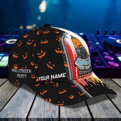 Style Halloween Dj Hat Custom Word Baseball Hat Print, Cap with Adjustable Hat for Mens Womens CO1000