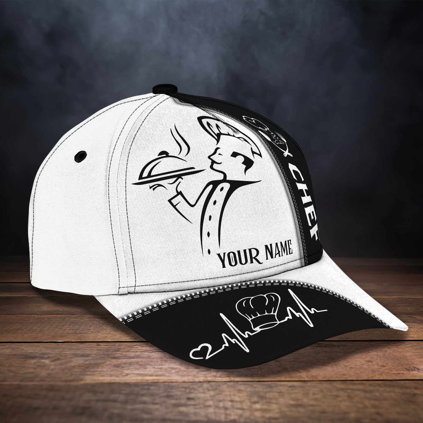 3D Classic Cap Chef Personalized Name Cap 137 Lasfour CA2452