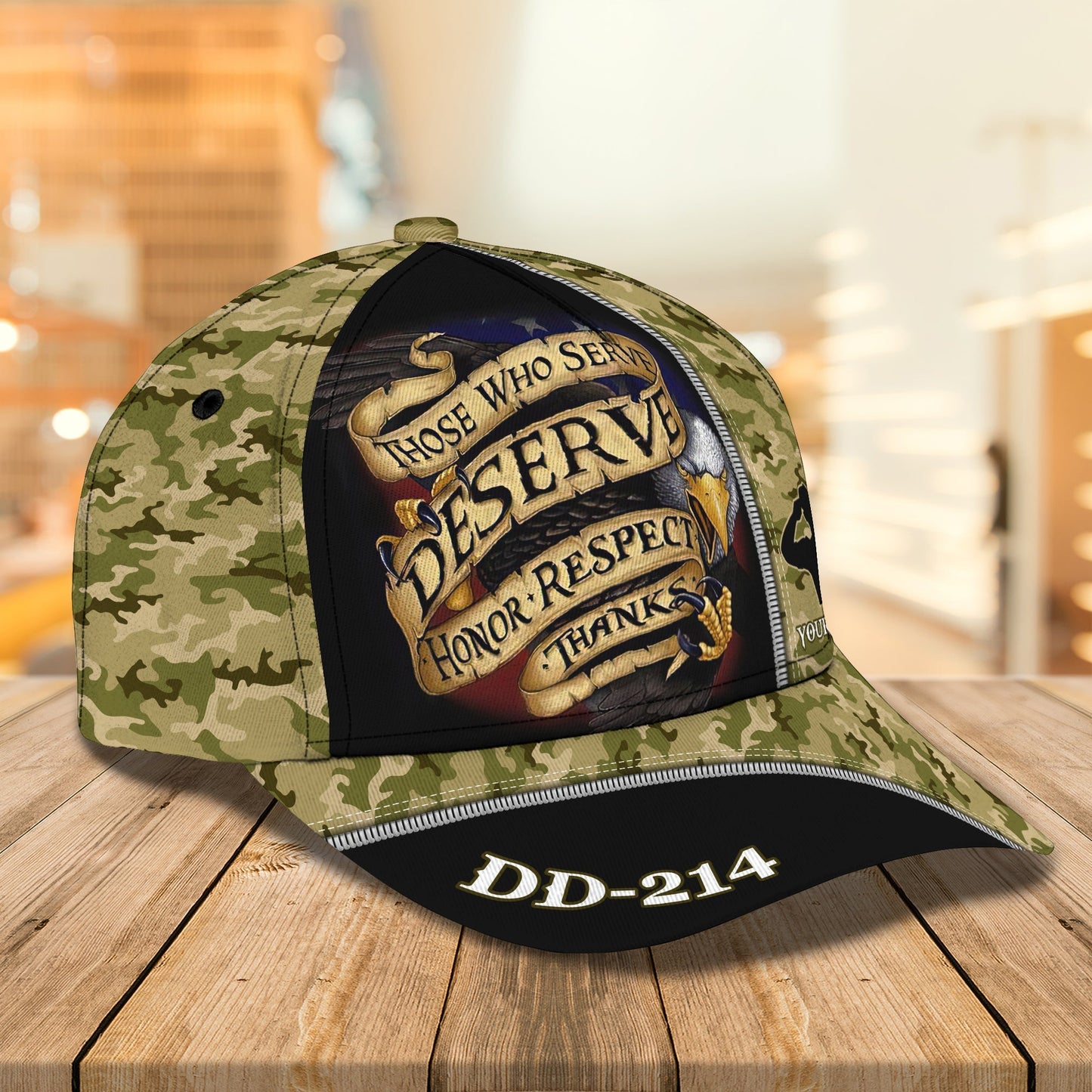 3D Classic Cap U.S Veteran 1 Personalized Name Cap Lasfour CA1595