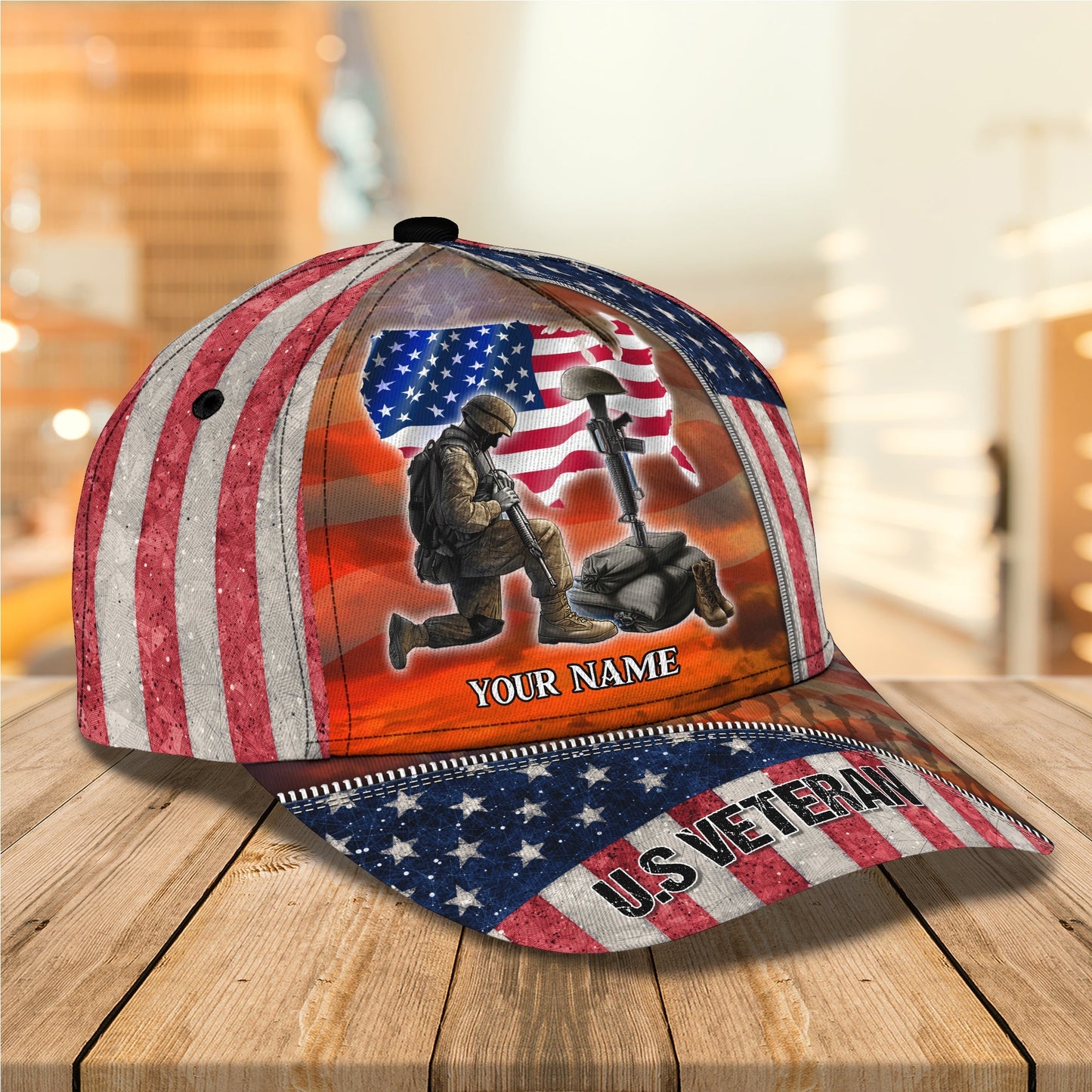 3D Classic Cap Personalized Name Cap11 Veteran Lasfour CA1771