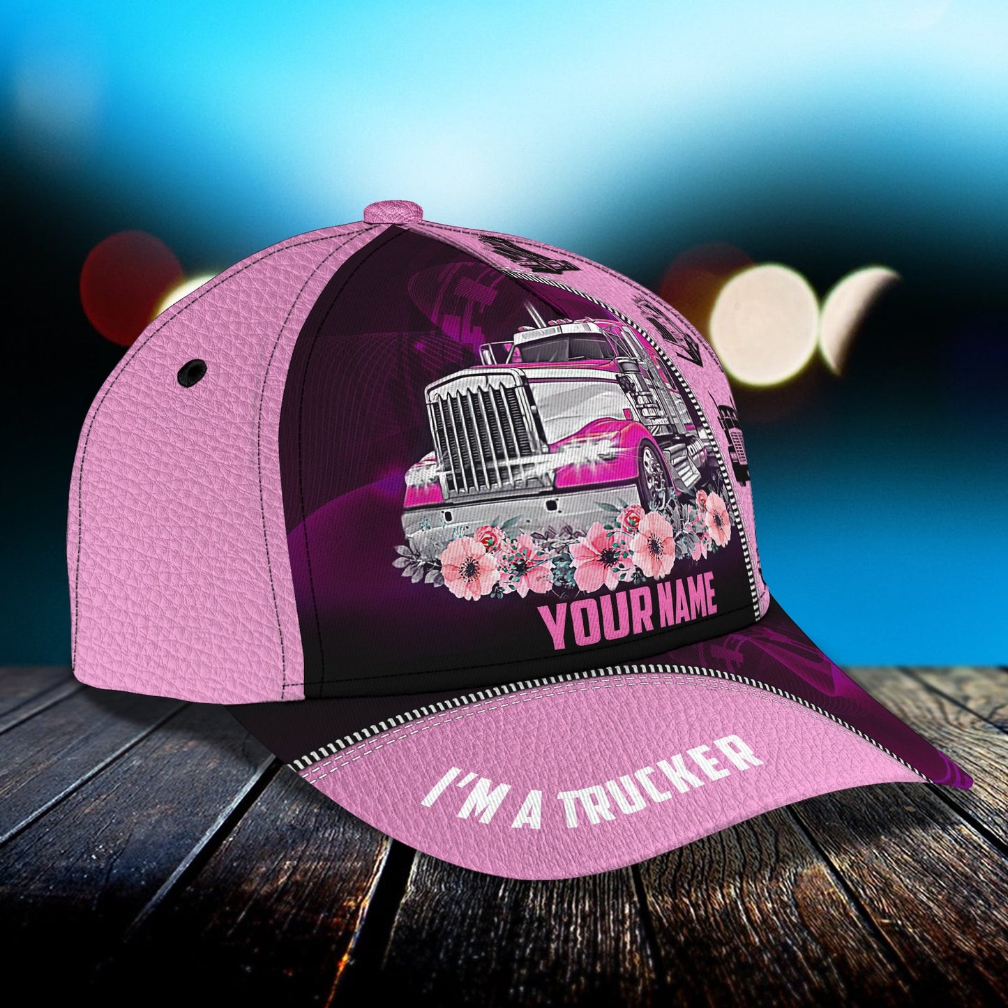 3D Classic Cap Trucker Girl Personalized Name Cap 001 Lasfour CA1163