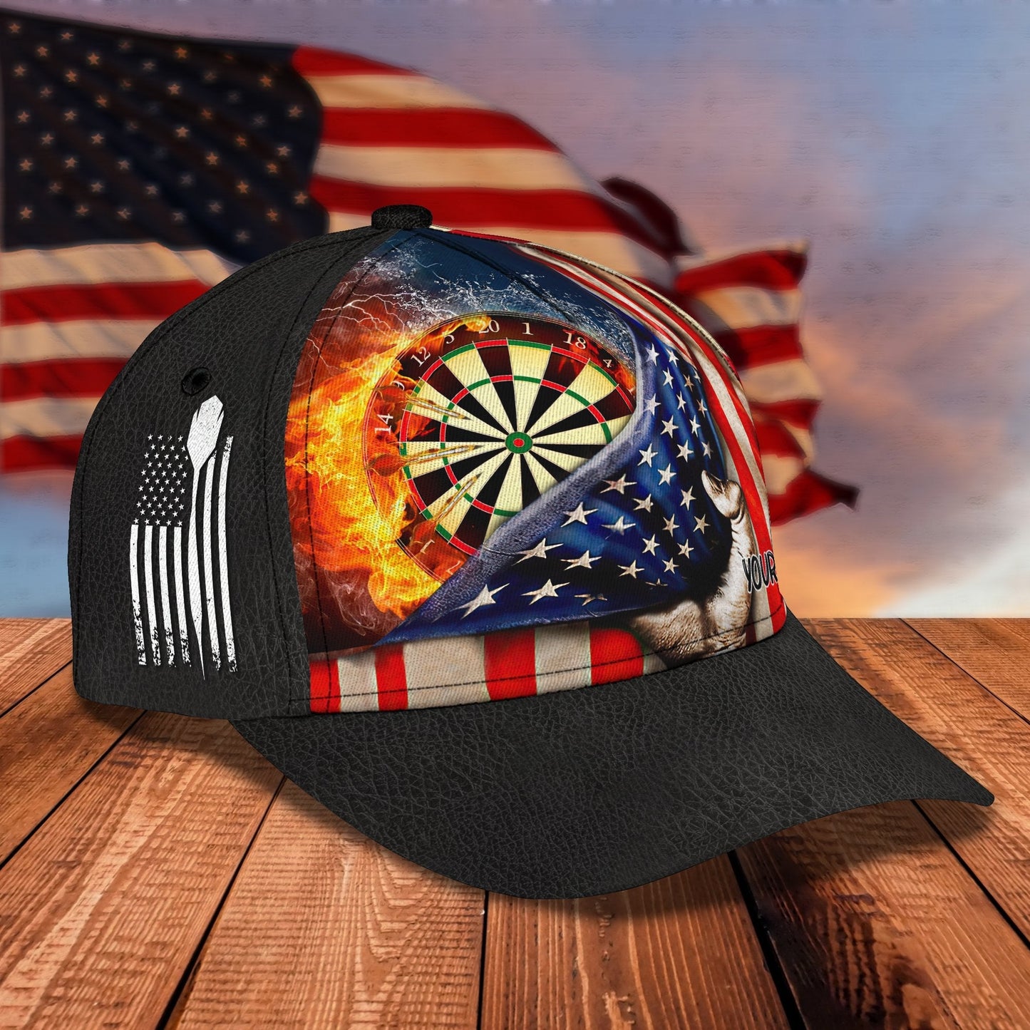 Personalized 3D Full Printed Dart Cap Hat, Dart on Fire Classic Cap, Cap for Dart Lover CO0200