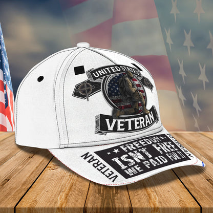 3D Classic Cap Veteran Freedom Personalized Name Cap Lasfour CA1767