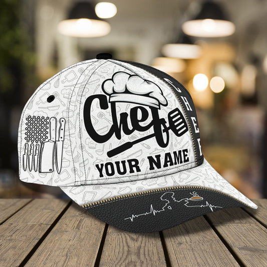 3D Classic Cap Chef Personalized Name Cap 170 Lasfour CA2225